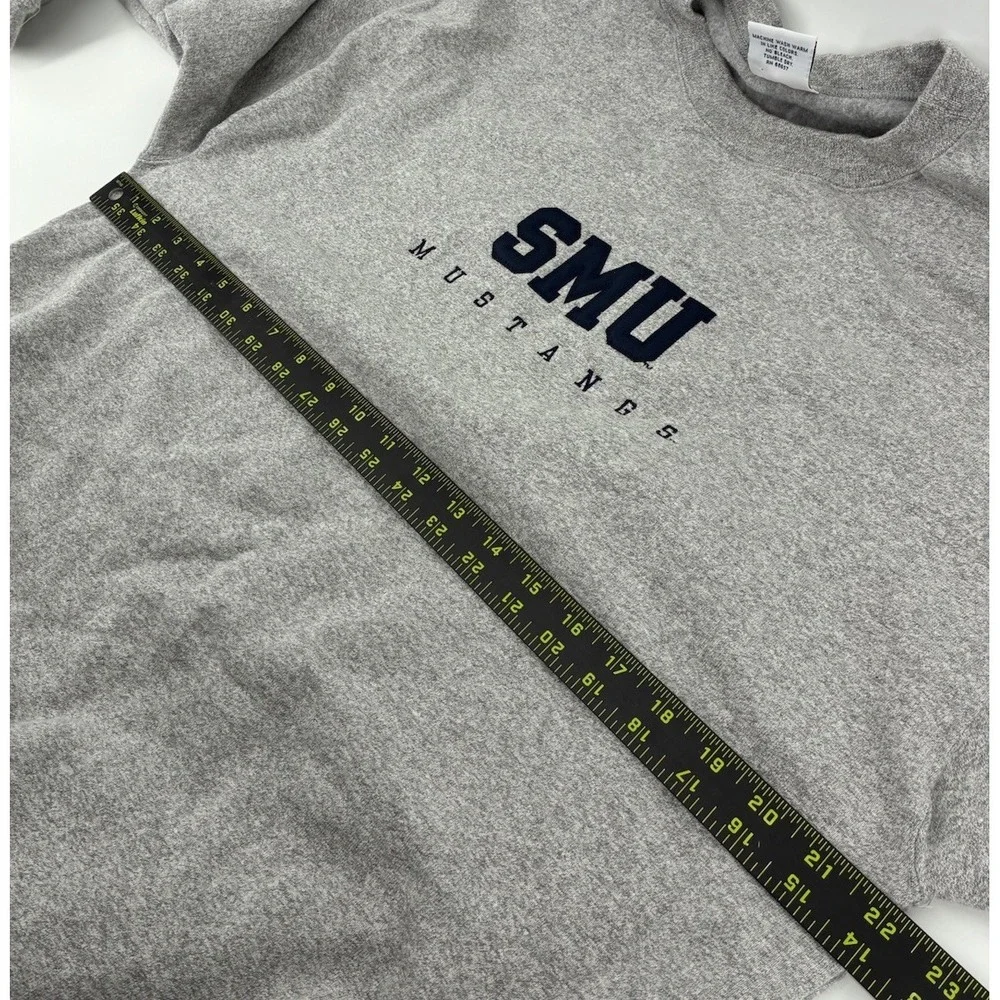 Vintage 90s‎ SMU Mustangs Crewneck Sweatshirt Medium USA Made Gray College NCAA